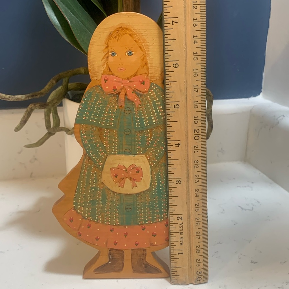 Hand painted little girl on wood